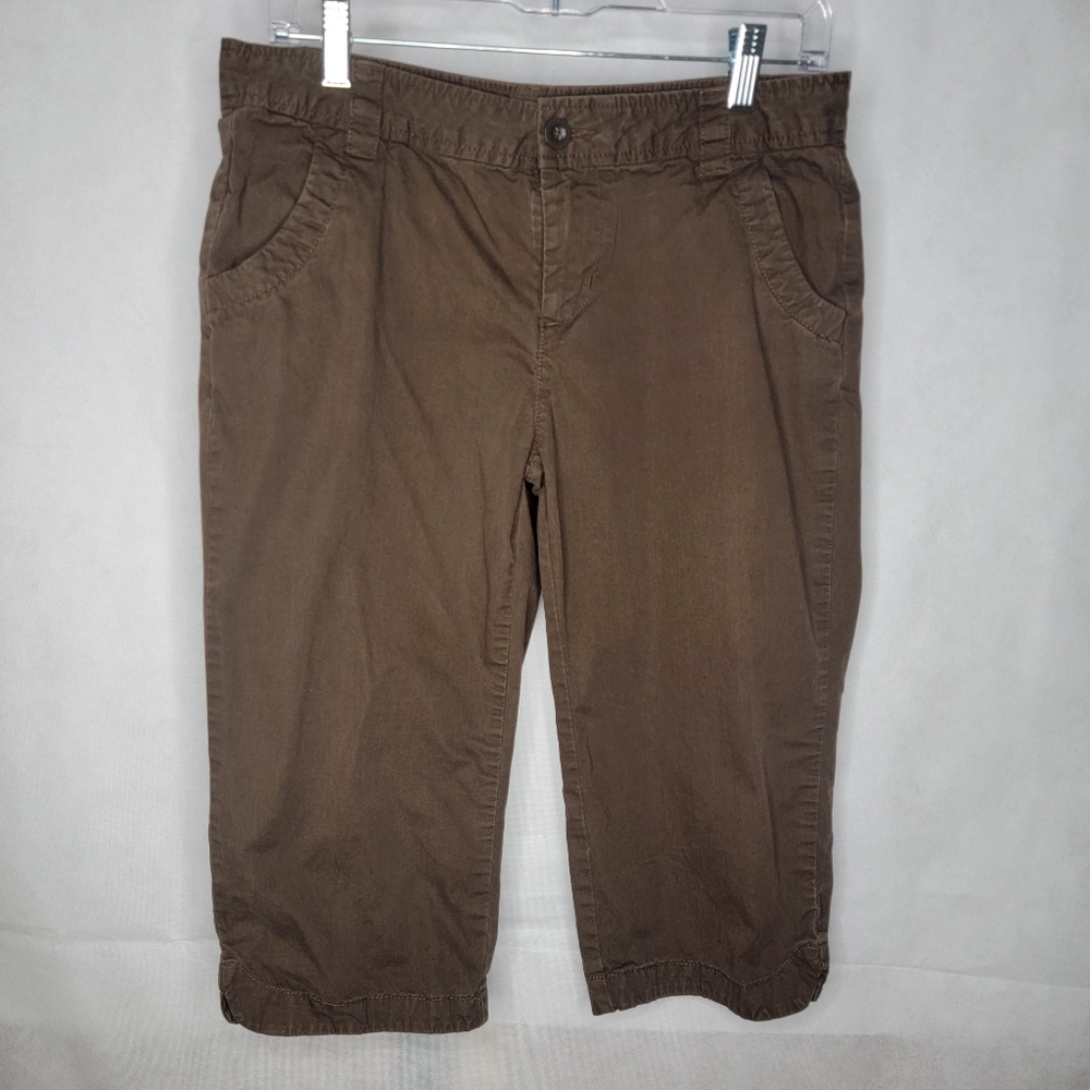Old Navy Crop Pants Brown Lightweight Cotton Retro Y2K Hiking Outdoor Women 8